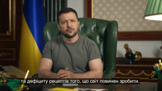 Wołodymyr Zełeński przemawia do uczestników COP27