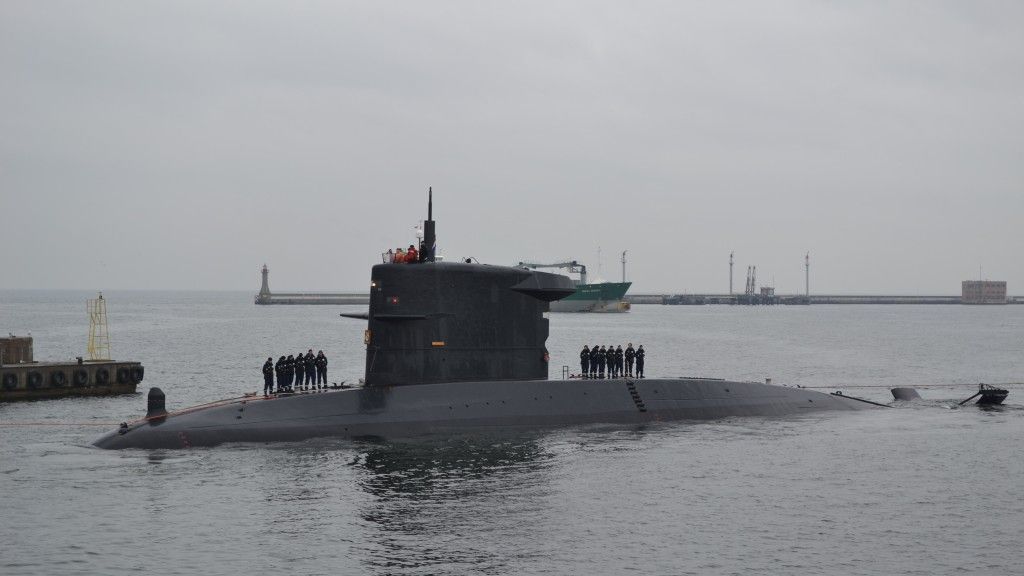 „Najmłodszy” okręt podwodny typu Walrus HNLMS „Bruinvis” podczas pobytu w Gdyni w 2014 roku