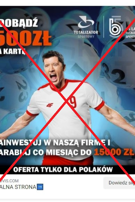 Cyberprzestępcy wykorzystują wizerunek polskich piłkarzy do fałszywych inwestycji