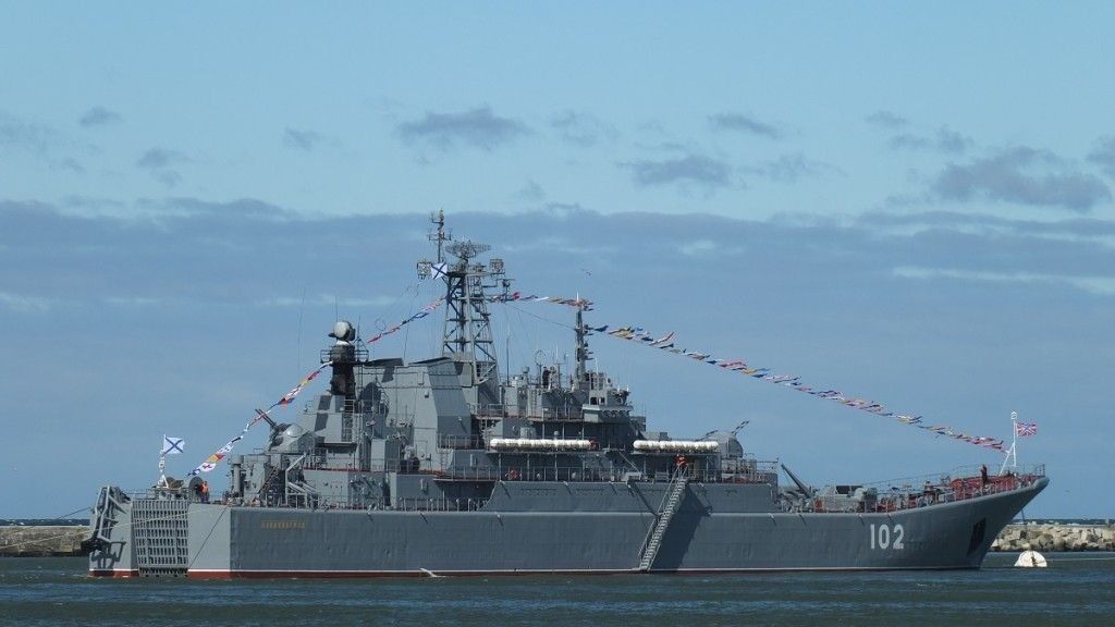Large Kaliningrad landing ship, Project 775/II (Ropucha-class). After the full-scale war in Ukraine began, it was deployed in the Black Sea theatre, along with two other vessels of the Baltic Fleet's 71st Landing Ship