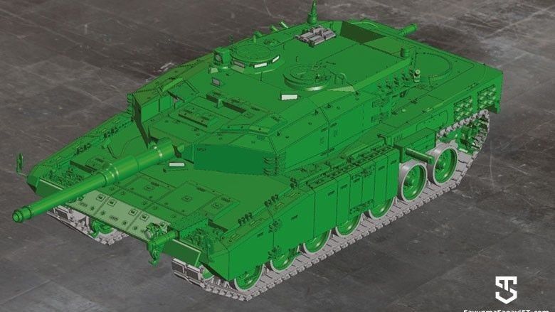 Wizualizacja zmodernizowanego czołgu Leopard 2A4T1.