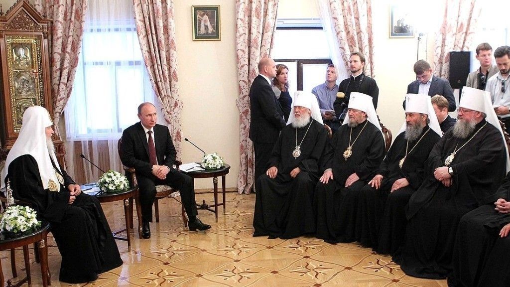 Spotkanie prezydenta Rosji Władimira Putina oraz patriarchy Cyryla ze Świętym Synodem Ukraińskiego Kościoła Prawosławnego Patriarchatu Moskiewskiego