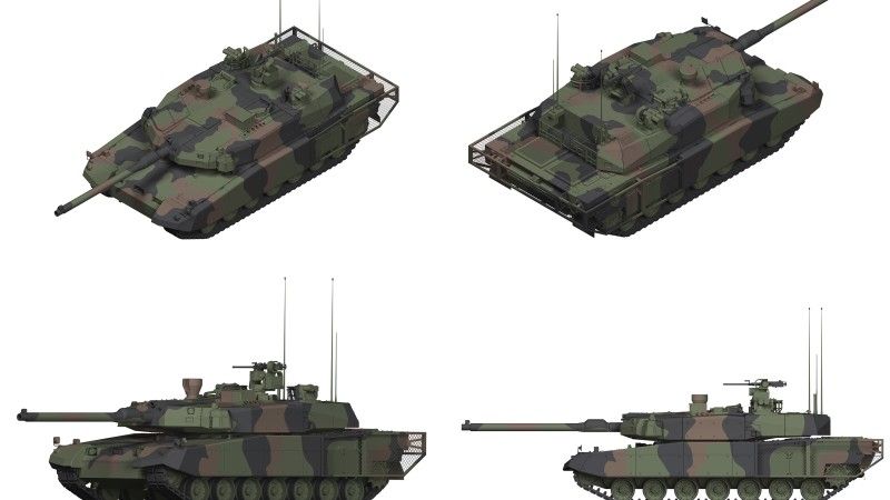 Koncepcja czołgu K2PL z zaprojektowaną od nowa i poprawioną skorupą wieży i kadłuba.