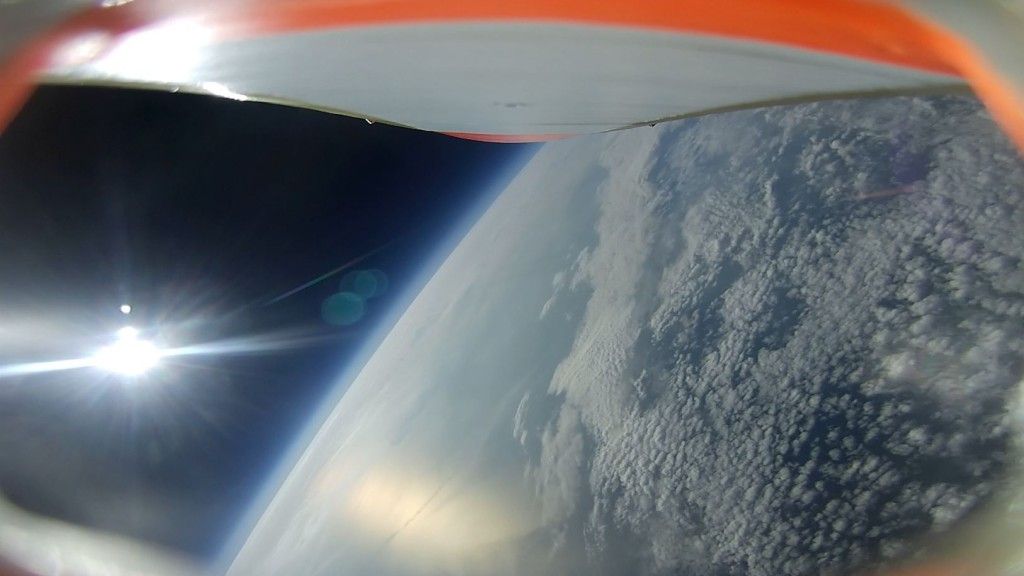 Zdjęcie z testowego lotu polskiej rakiety suborbitalnej Perun z dnia 21 czerwca 2023 r.