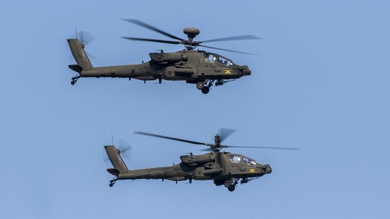 AH-64 Apache attack helicopters.