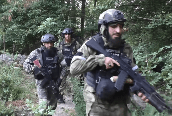 Kadyrowcy w okupowanej Ukrainie, Donbas, 11 lipca 2022 roku.