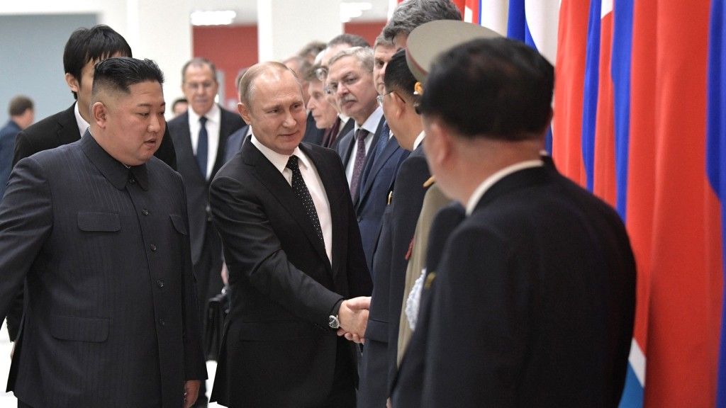Putin i Kim Dzong Un w 2019 roku