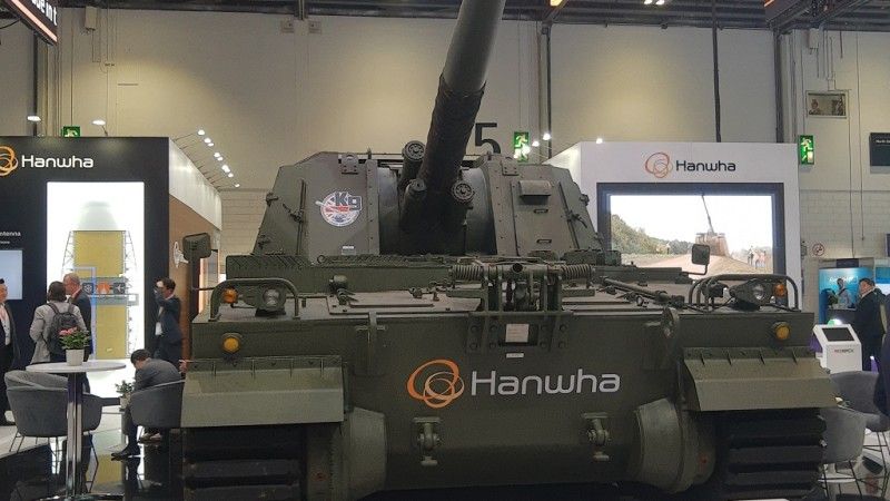 K9A2 self-propelled howitzer prototype, presented in London.