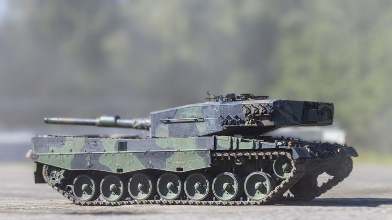 Ukraiński Leopard 2A4 po remoncie w zakładach Bumar-Łabędy.