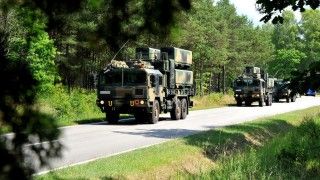 Samobieżna wyrzutnia pocisków przeciwokrętowych NSM na podwoziu Jelcz P662 D.43 należąca do Morskiej Jednostki Rakietowej.