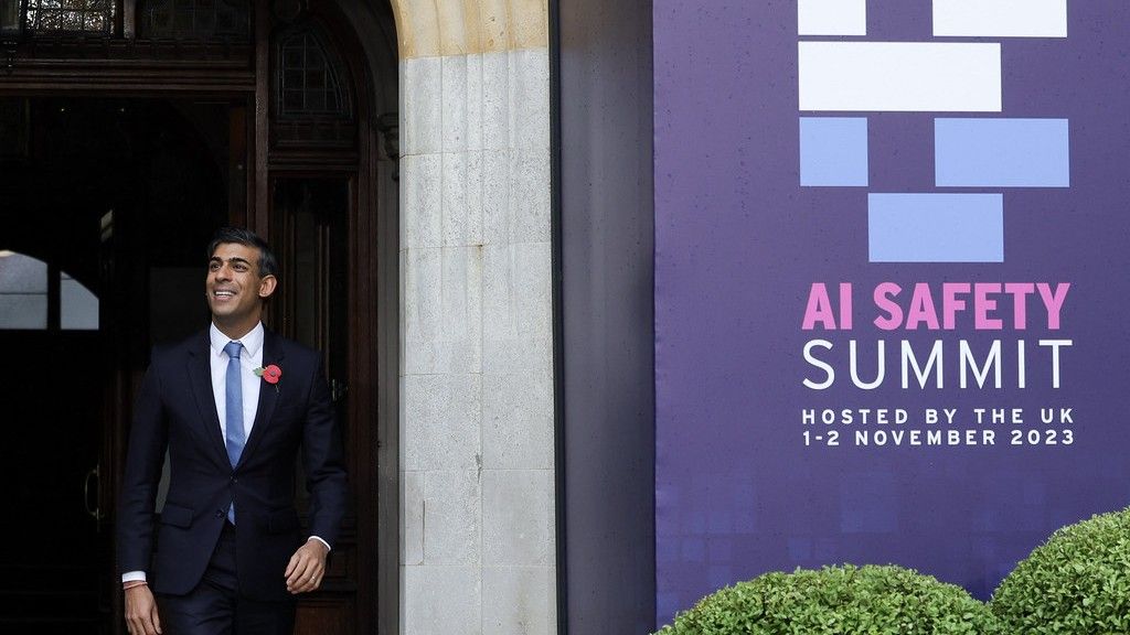 Brytyjski premier Rishi Sunak podczas AI Safety Summit