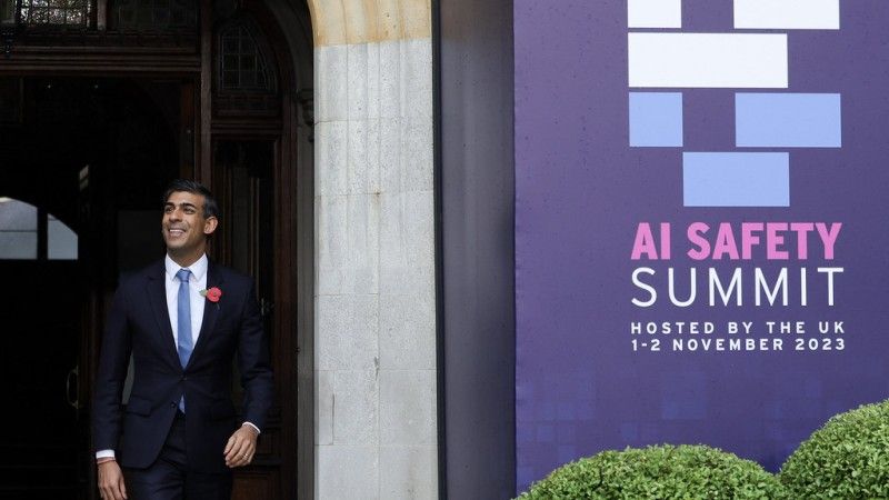 Brytyjski premier Rishi Sunak podczas AI Safety Summit