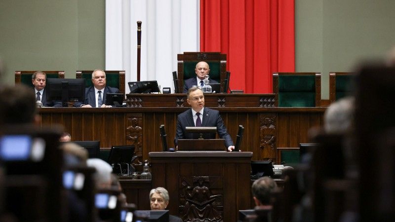 Prezydet Andrzej Duda na inauguracyjnym posiedzeniu Sejmu X kadencji