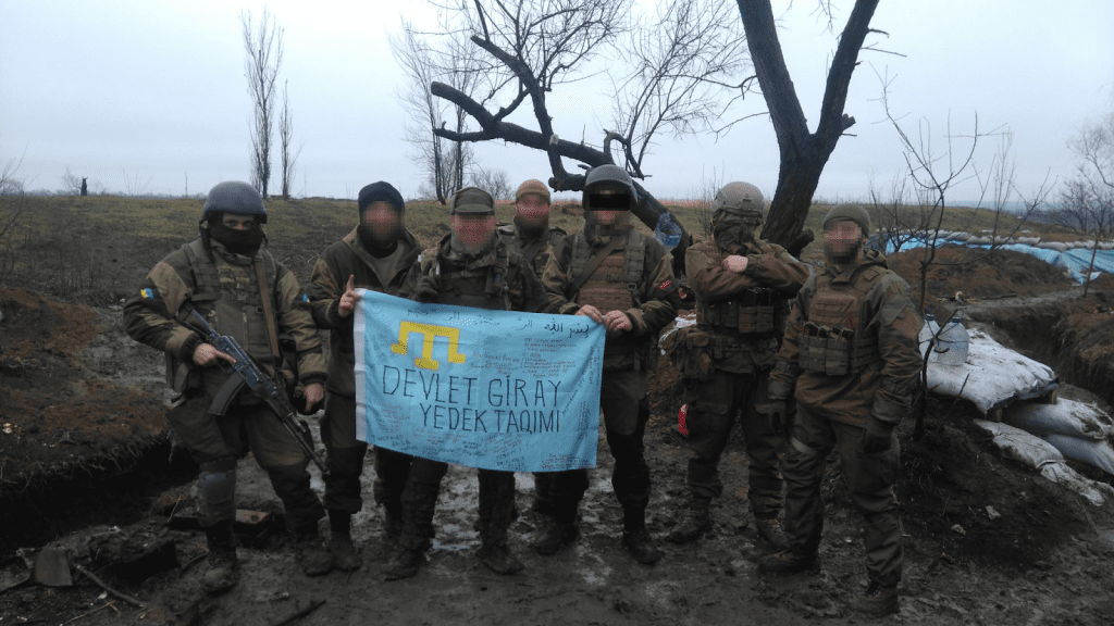 Oddział Tatarów na froncie walki z Rosjanami