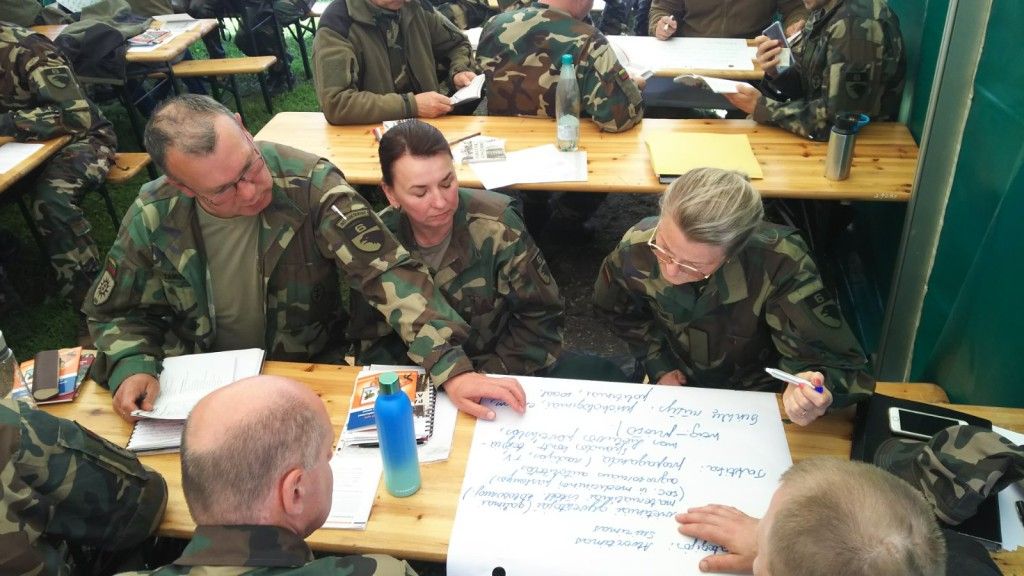 Kurs Oporu Cywilnego prowadzony przez mobilny zespół szkoleniowy litewskiego MON na potrzeby Związku Strzeleckiego.