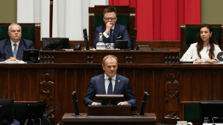 Premier Donald Tusk w czasie expose