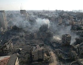 Zniszczenia w Gazie po bombardowaniu przez Izrael.
