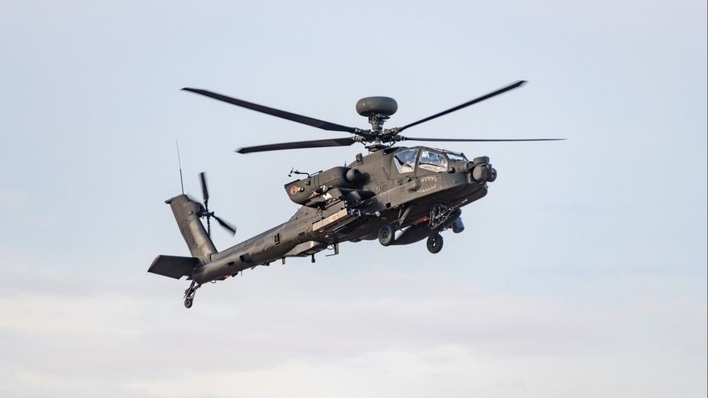 An Apache Guardian of US Army during trials with Spike NLOS