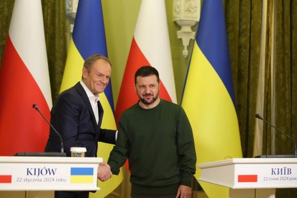 Donald Tusk i Wołodymyr Zełenski w Kijowie