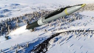 Wizualizacja wystrzelenia pocisku GLSDB z bombą szybującą GBU-39/B Small Diameter Bomb.