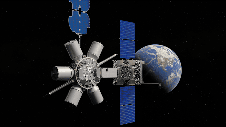 Wizualizacja platformy do tankowania satelitów GAS-T