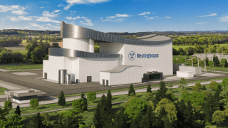 Wizualizacja małej elektrowni jądrowej wyposażonej w reaktor AP300