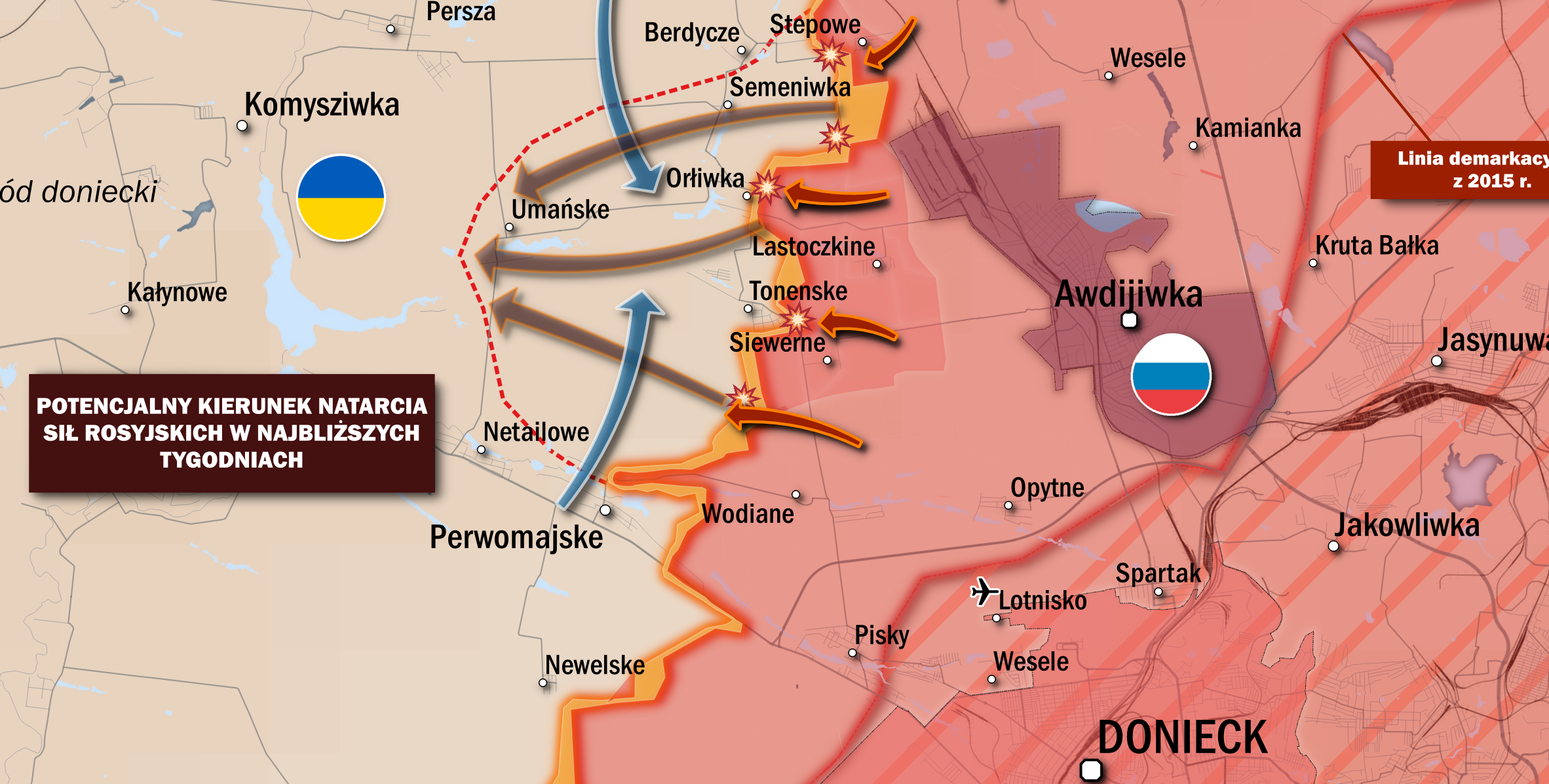 Rosjanie prą na zachód. Kontynuacja dramatu pod Awdijiwką [ANALIZA]