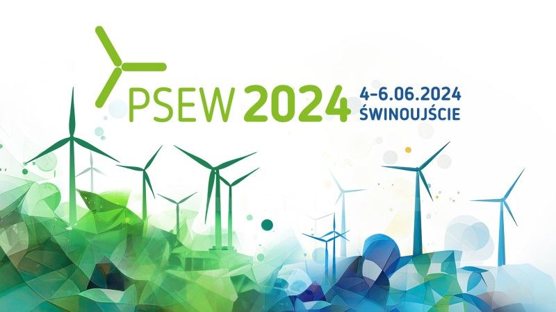 Grafika konferencji z napisem: PSEW 2024 4-6.06.2024 Świnoujście
