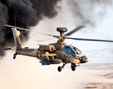Izraelski śmigłowiec szturmowy AH-64D Seraf.