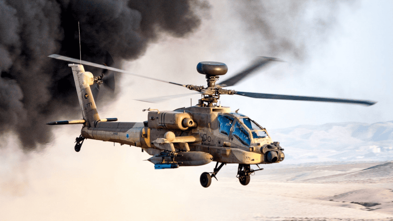 Izraelski śmigłowiec szturmowy AH-64D Seraf.
