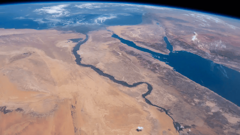Egipt, Arabia Saudyjska, Izrael i Jordania widoczne z Międzynarodowej Stacji Kosmicznej (ISS).
