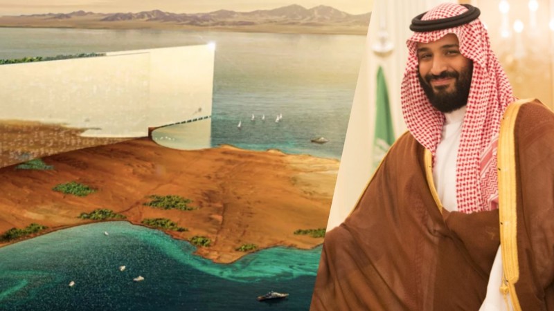 Wizualizacja The Line i książę koronny Arabii Saudyjskiej Muhammad ibn Salman