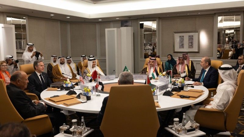 Spotkanie A.Blinkena z przedstawicielami Arabii Saudyjskiej, Kataru, Egiptu, Jordanii, ZEA oraz Organizacji Wyzwolenia Palestyny, kwiecień 2024