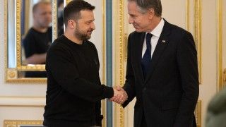 Sekretarz Stanu USA Antony Blinken podczas wizyty w Kijowie