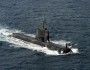 Australijski okręt podwodny HMAS „Farncomb” podczas ćwiczeń Malabar na Morzu Filipińskim, listopad 2022 roku.