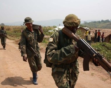 Patrol sił FARDC, zdjęcie wykonano w roku 2015