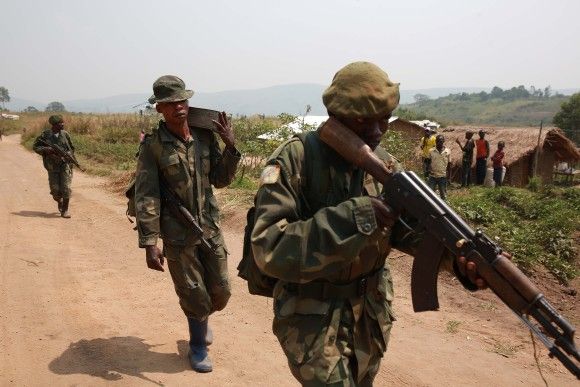 Patrol sił FARDC, zdjęcie wykonano w roku 2015