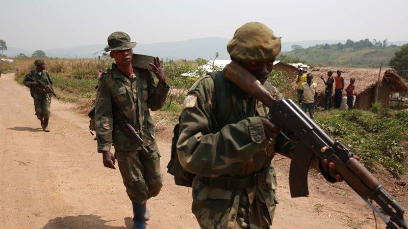 Patrol sił FARDC, zdjęcie wykonano w roku 2015