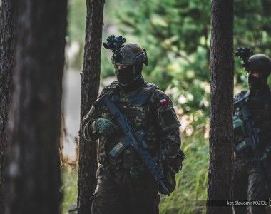 Żołnierze 18 Dywizji Zmechanizowanej na granicy polsko-białoruskiej.