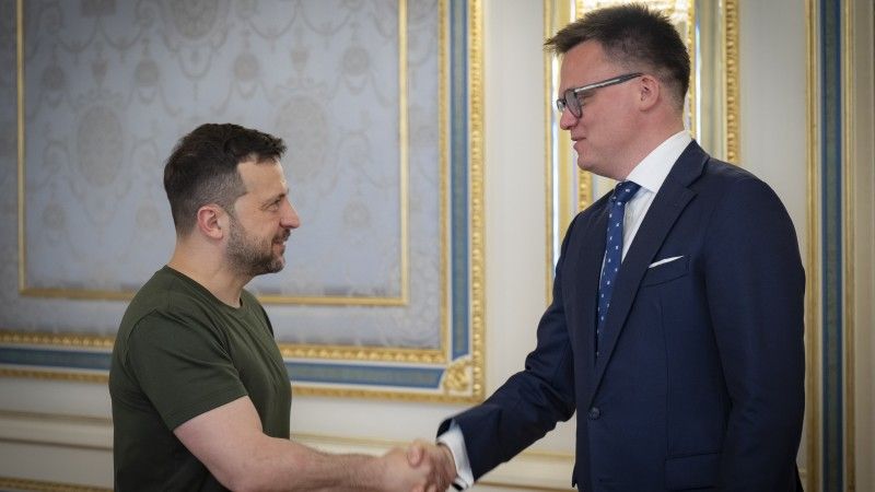 Marszałek Hołownia i prezydent Ukrainy Wołodymyr Zełenski