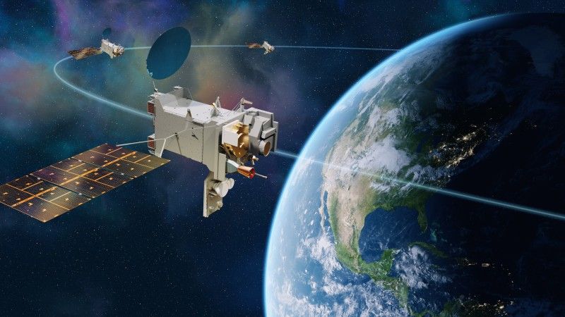 Wizualizacja satelitów pogodowych nowej generacji - GeoXO.