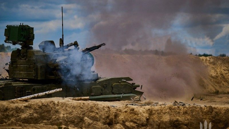 Ukraiński artyleryjsko-rakietowy zestaw przeciwlotniczy 2K22 Tunguska.