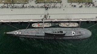 Okręt podwodny ORP „Orzeł” podczas obchodów Święta Marynarki Wojennej w Gdyni, 30 czerwca 2024 r.