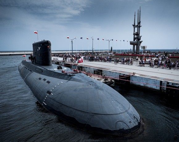 Okręt podwodny ORP „Orzeł” podczas obchodów Święta Marynarki Wojennej w Gdyni, 30 czerwca 2024 r.