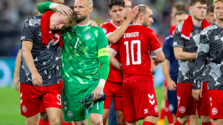 Reprezentacja Danii po przegranym meczu z Niemcami ME 2024