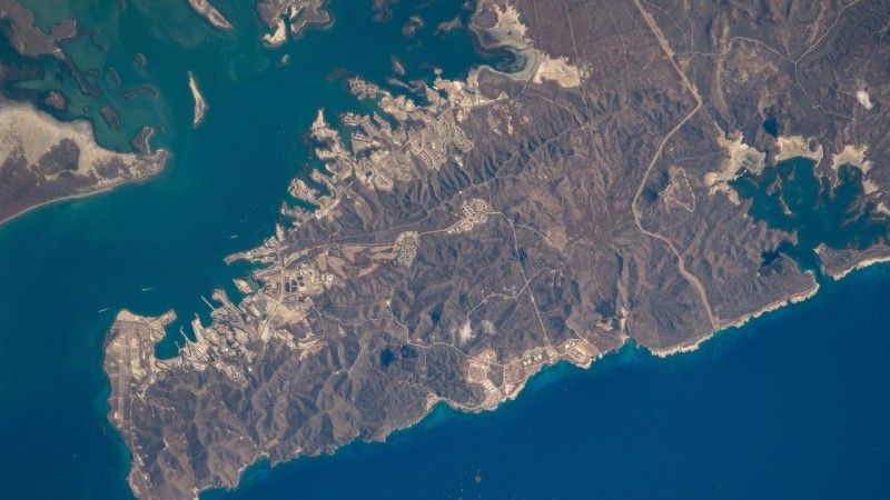 Zatoka Guantanamo sfotografowana z Międzynarodowej Stacji Kosmicznej.