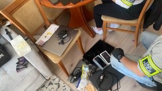 Centralne Biuro Zwalczania Cyberprzestępczości w czasie jednego z przeszukań