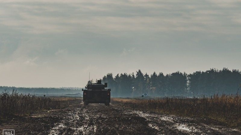 BWP Borsuk na strzelnicy czołgowej Wierzbiny w OSPWL Orzysz, listopad 2022 roku.