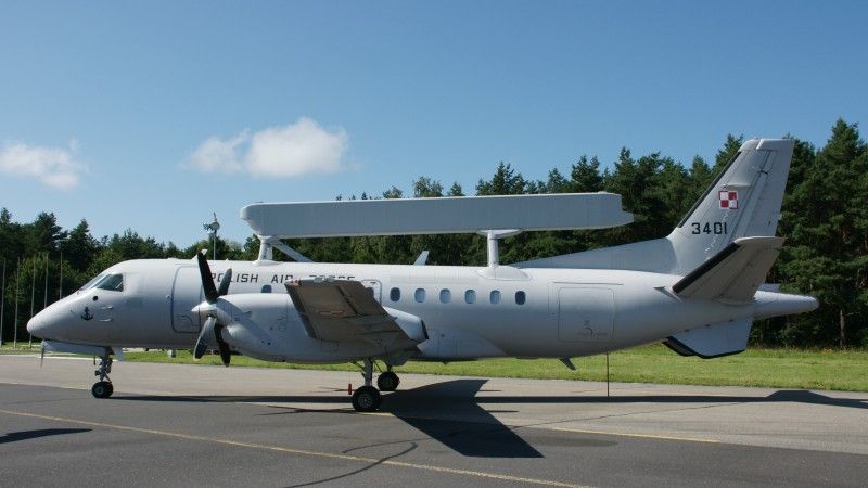 Samolot wczesnego ostrzegania Saab 340 AEW nr 3401.