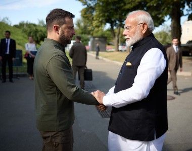 Prezydent Wołodymyr Zełenski i premier Narendra Modi.